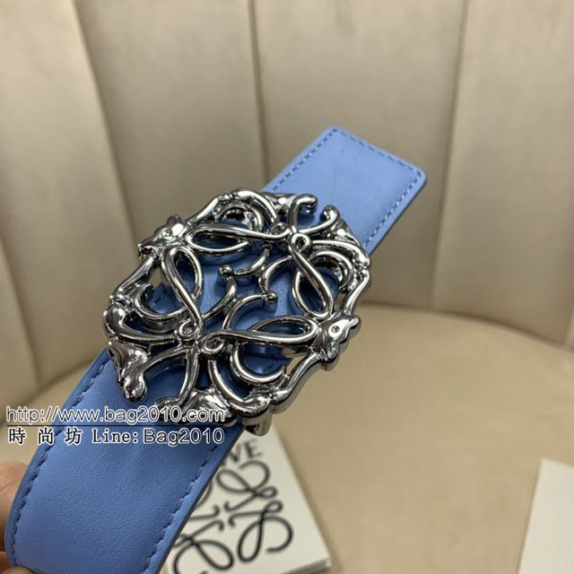 LOEWE女士皮帶 羅意威經典銅扣手掌紋雙面牛皮腰帶  jjp1810